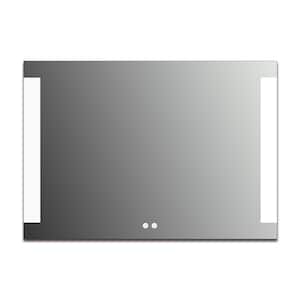 Honfleur 36 in. W x 28 in. H Large Frameless Rectangular LED Wall Mounted Bathroom Vanity Mirror in Clear
