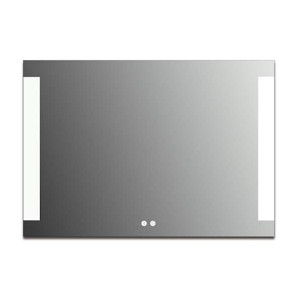 Vanity Art Honfleur 40 in. W x 28 in. H Large Frameless Rectangular LED Wall Mounted Bathroom Vanity Mirror in Clear