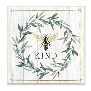 Bee Kind Phrase Country Farm Insect Pun By Elizabeth Tyndall Unframed Print Abstract Wall Art 12 in. x 12 in.