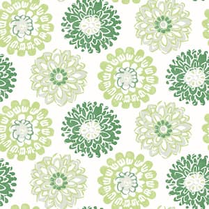 Sunkissed Green Floral Paper Strippable Roll (Covers 56.4 sq. ft.)