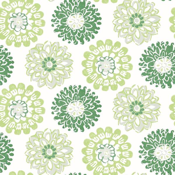 Chesapeake Sunkissed Green Floral Green Wallpaper Sample