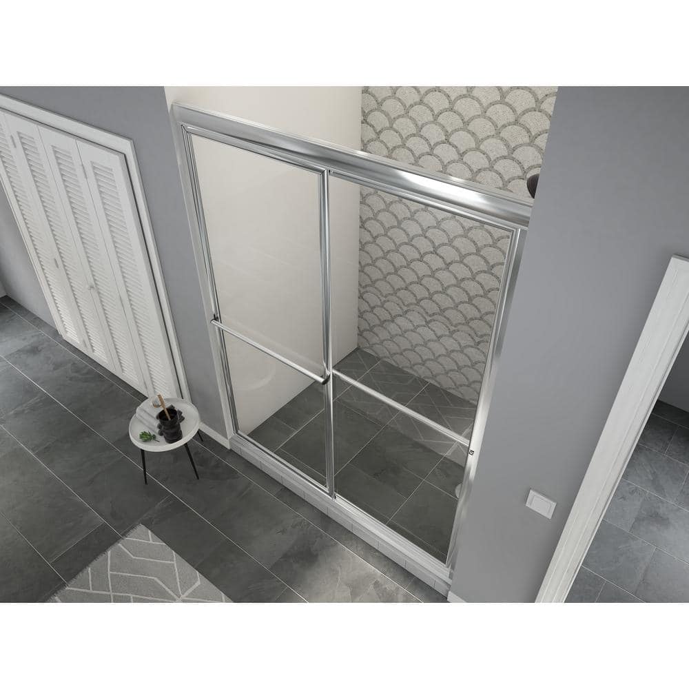 Newport 46 in. to 47.625 in. x 70 in. Framed Sliding Shower Door with Towel Bar in Chrome and Clear Glass price history on PriceWatchPro