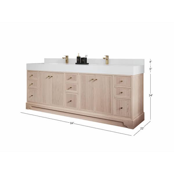 Willow Collections Manhattan Oak 84 in. W x 22 in. D x 36 in