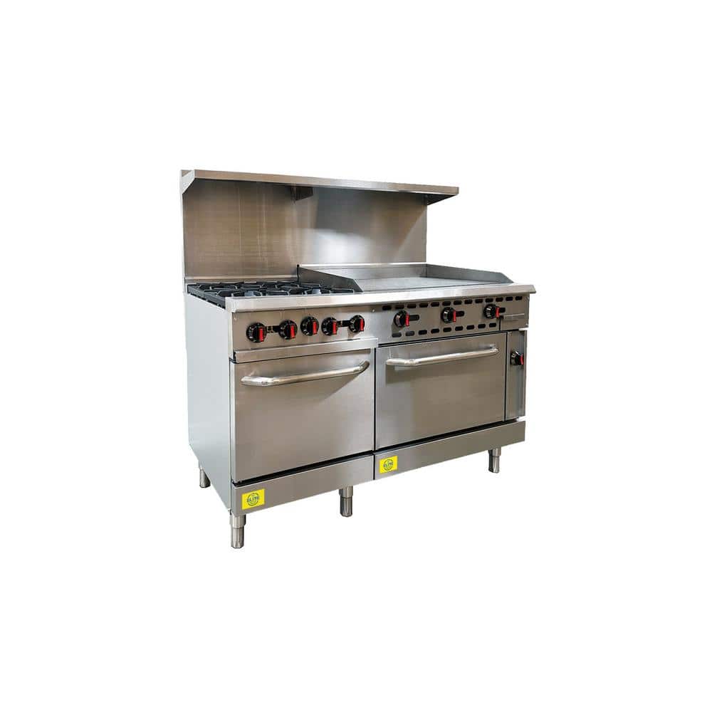 60 in. Commercial Multipurpose Propane gas oven range NSF ECDR4G36 Stainless Steel