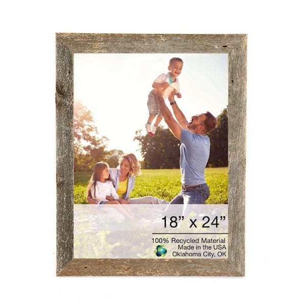 HomeRoots Victoria 18 in. W. x 24 in. Weathered Gray Picture Frame ...