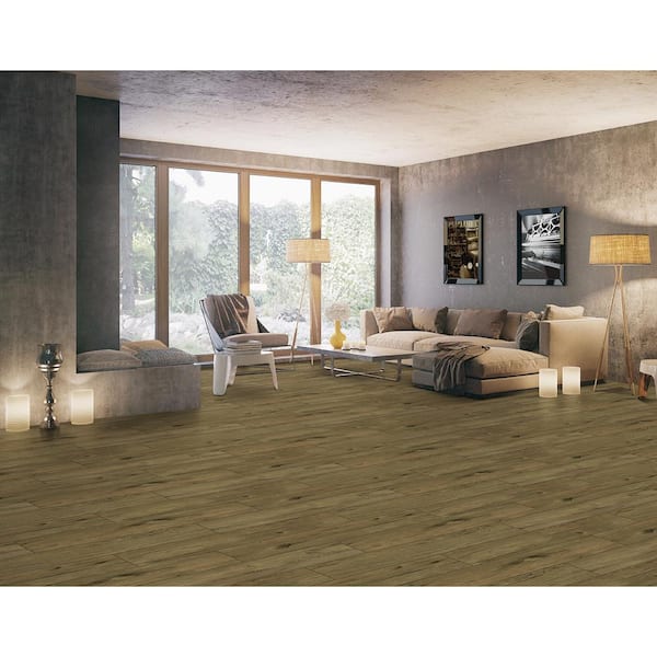 Russet Brown 20 mil x 9 in. W x 48 in. L Water Resistant Loose Lay Luxury Vinyl Plank Flooring (24 sq.ft./case)