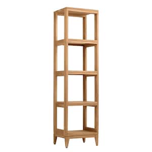 Teak 16 in. W x 13 in. D x 60 in. H Linen Floor Cabinet in Natural Teak