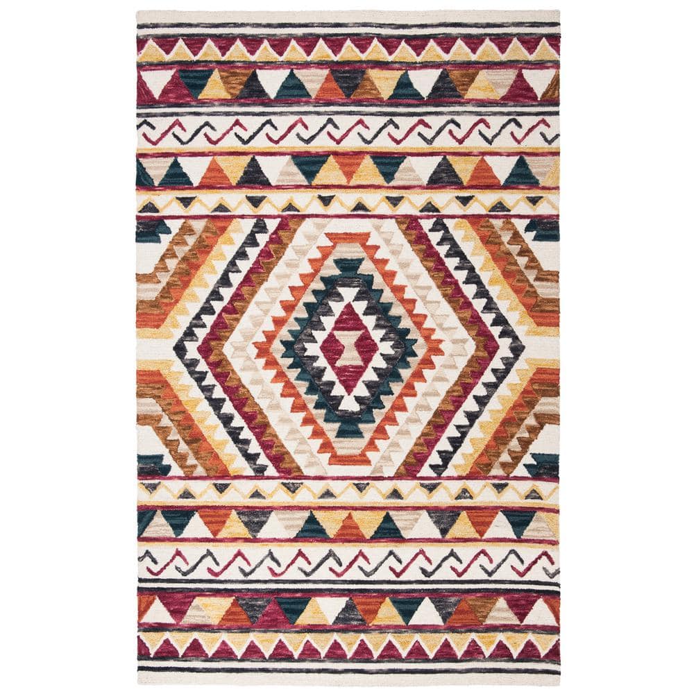 SAFAVIEH Aspen Rust/Ivory 9 ft. x 12 ft. Geometric Area Rug APN806P9
