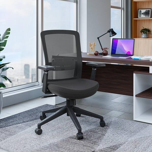 Leisuremod Ingram Modern Adjustable Height Grey Mesh Office Chair