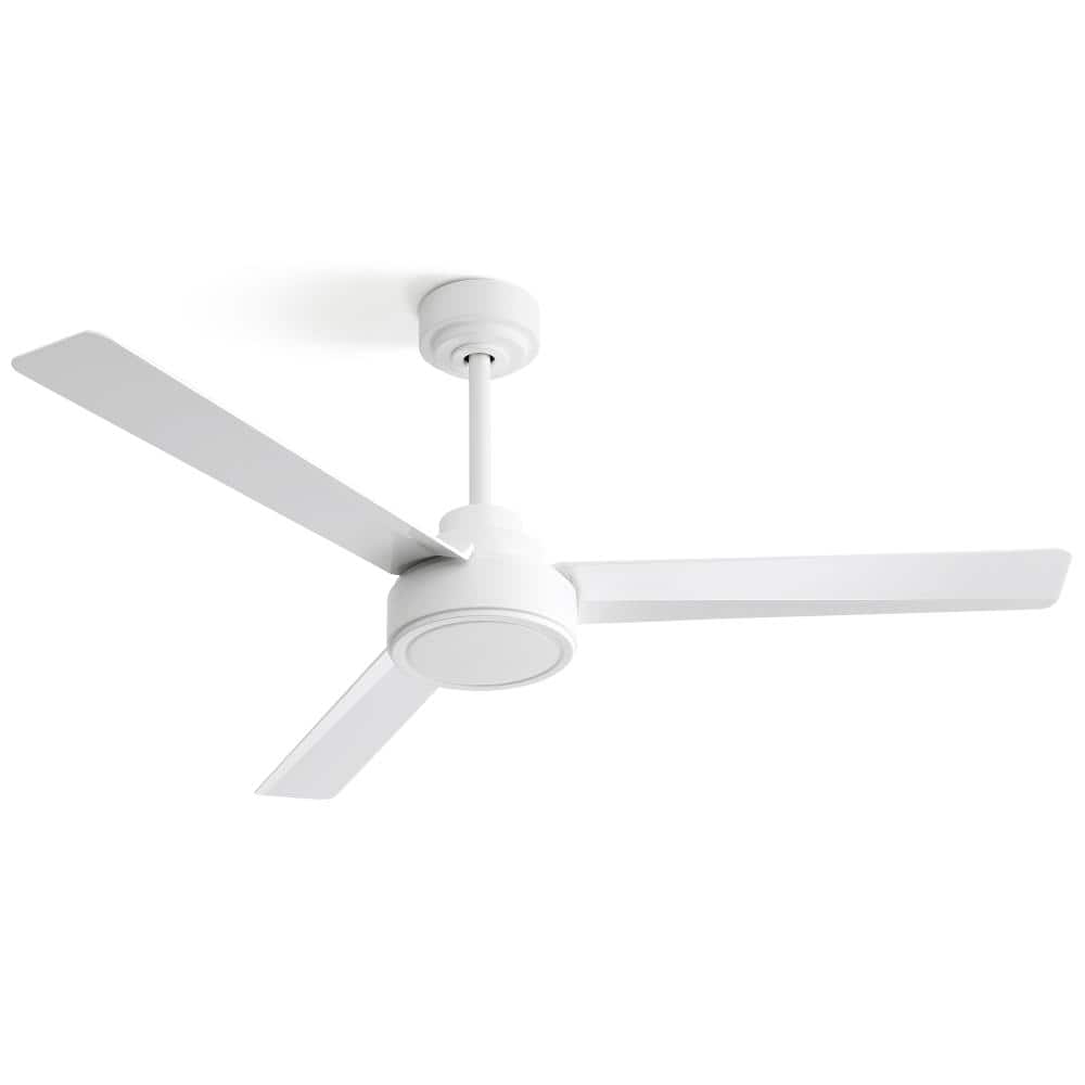 52 in. White Downrod Mount Standard Ceiling Fan with Remote Control and 6-speed Reversible Included price history on PriceWatchPro