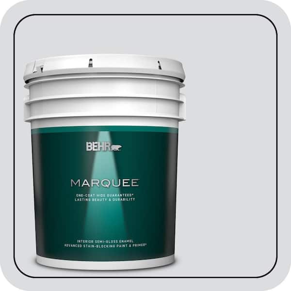 BEHR MARQUEE 5 gal. #N540-1 Script White Semi-Gloss Enamel Interior Paint & Primer