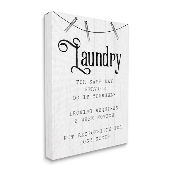 Stupell Industries Family Laundry Room Service Rustic Style Humor By Daphne Polselli Unframed Print Abstract Wall Art 24 in. x 30 in.