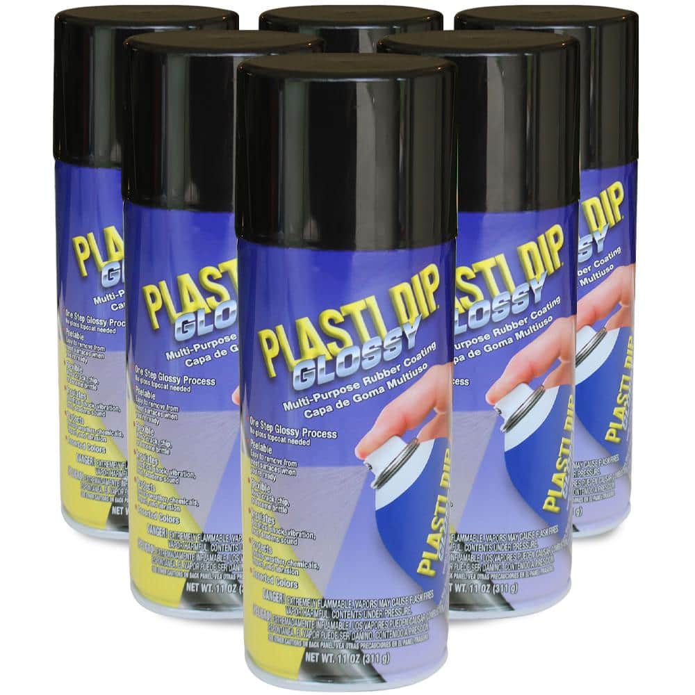 Plasti Dip 11 oz. Glossy Black Flexible Rubber Coating (6-Pack) 11297-6 -  The Home Depot