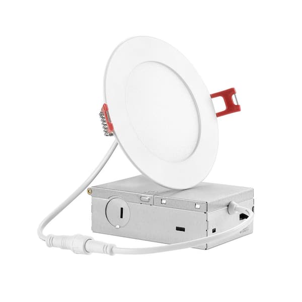 4 in. Adjustable CCT Builder Series Canless Integrated LED UltraSlim Recessed Light-12 Pack