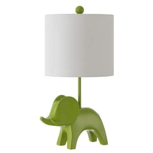 Ellie Elephant 20 in. Green Table Lamp