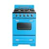 Classic Retro 30 in. 3.9 cu. ft. Retro Gas Range with Convection Oven in  Midnight Black