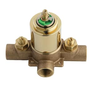 Pressure Balanced Tub and Shower Valve, with Stops in Polished Brass