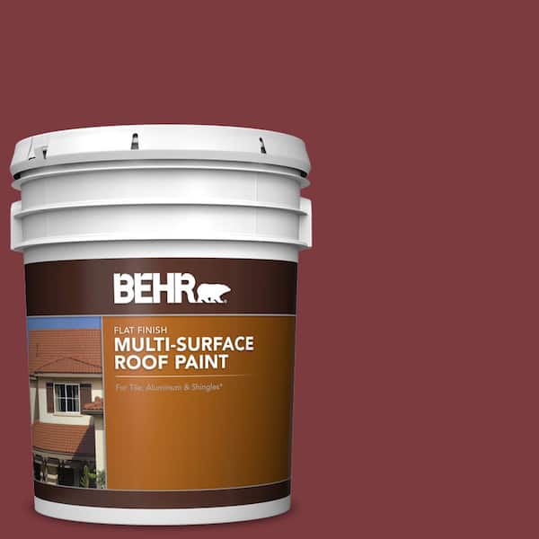BEHR 5 gal. #PFC-02 Brick Red Flat Multi-Surface Exterior Roof Paint
