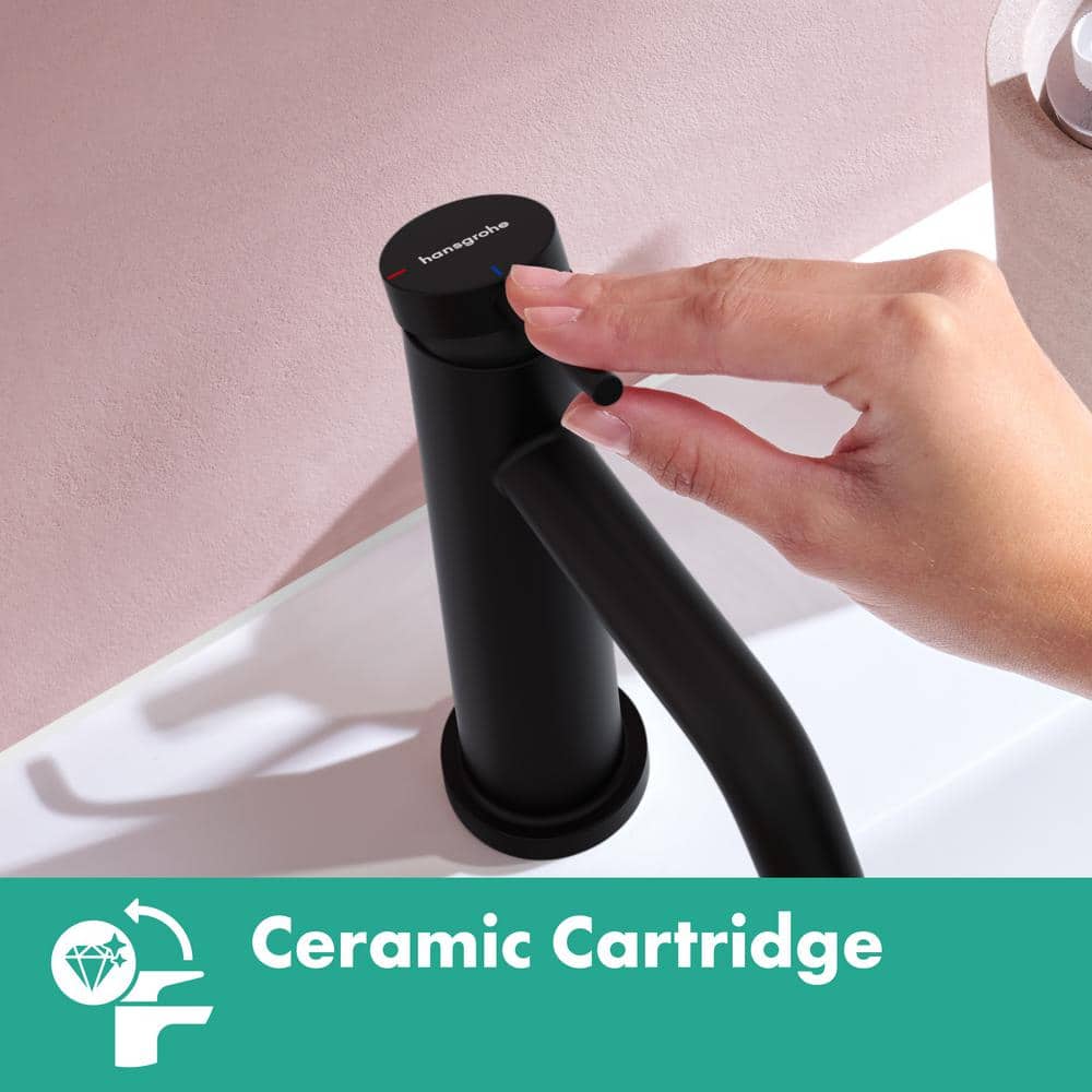 Matte Black Single Handle Ceramic Disc Bathroom Faucet