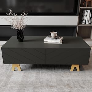 Runway 47.25 in. L Grey Rectangle Wood Coffee Table