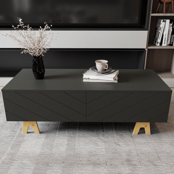 Nexera Runway 47.25 in. L Grey Rectangle Wood Coffee Table