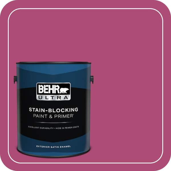BEHR ULTRA 1 gal. #100B-7 Hot Pink Satin Enamel Exterior Paint & Primer