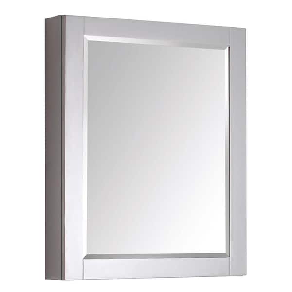 Avanity Transitional 24 in. W x 30 in. H Framed Rectangular Beveled Edge Bathroom Vanity Mirror in Gray