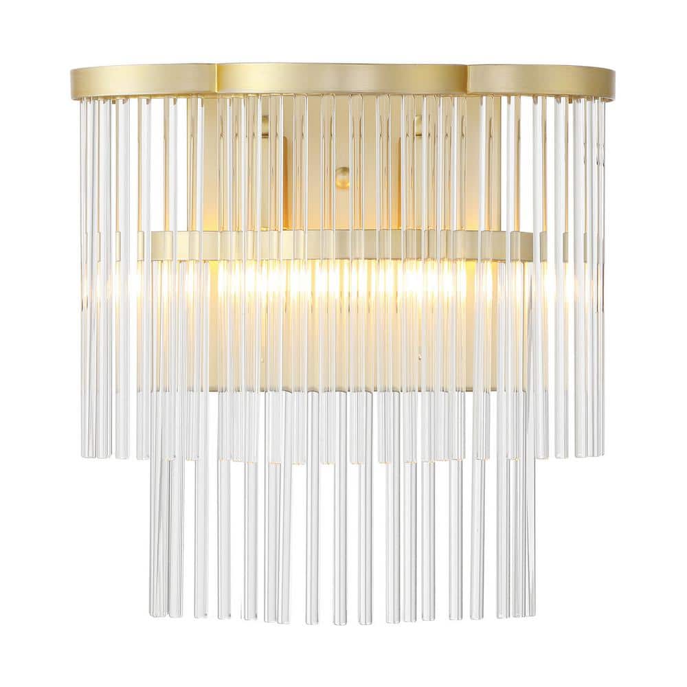 Azura 2-Light Heirloom Brass Wall Sconce with Crystal Glass Rods Shade price history on PriceWatchPro