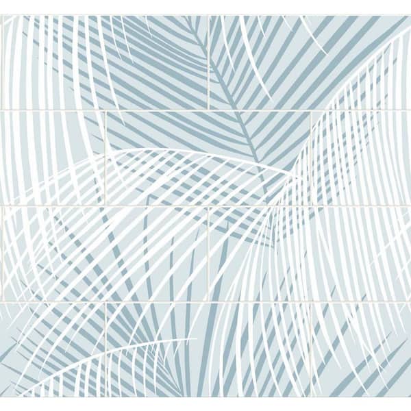 LILLIAN AUGUST 40.5 sq. ft. Luxe Haven Summer Skies Palm Tile Vinyl Peel and Stick Wallpaper Roll