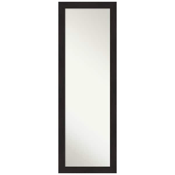 Amanti Art Large Rectangle Espresso Brown/Tan Modern Mirror (51.5 in. H x 17.5 in. W)