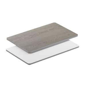 30 in. x 48 in. White/Gray Rectangle Table Top Only