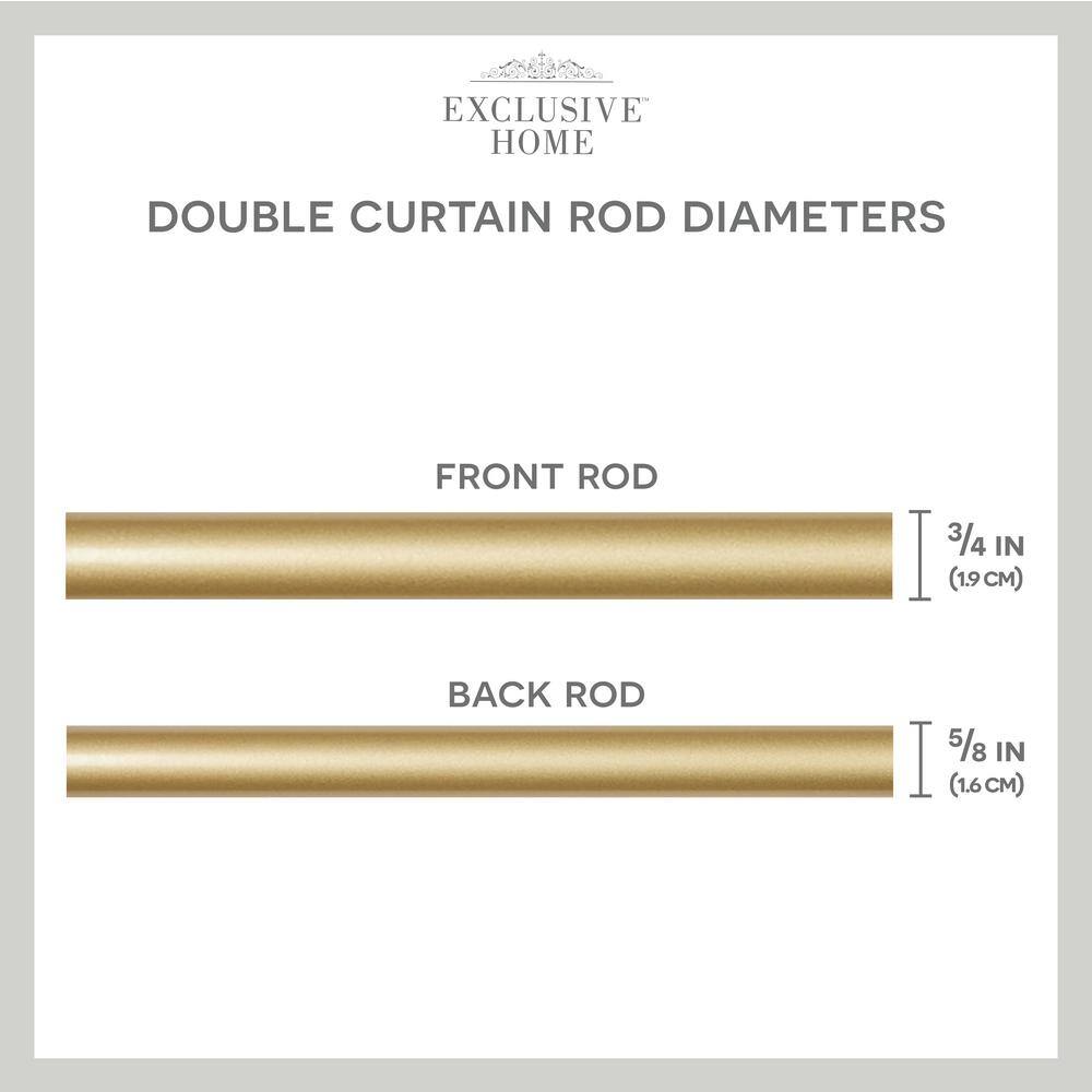 Gold Adjustable Double Curtain Rod with Carved Finials, 36"-72"