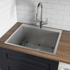Forma 25 in. x 22 in. x 12 in. Deep 16-Gauge Stainless Steel Drop-in Single Bowl Tight Radius Laundry Utility Sink