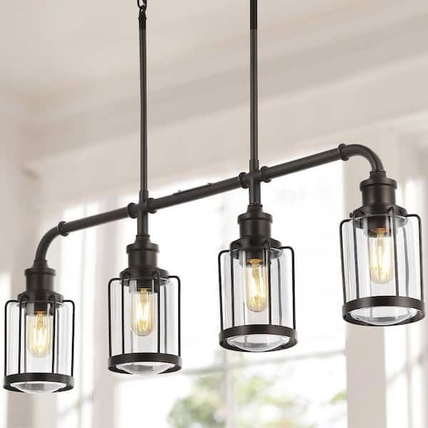 Golden Lighting Abbott Black Industrial Lantern Pendant Light