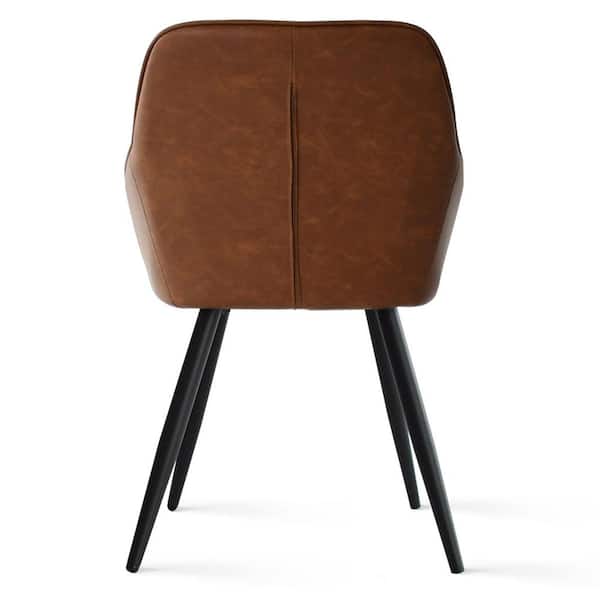 (Set de 2) chaise confortable Maine cuir Pu cognac