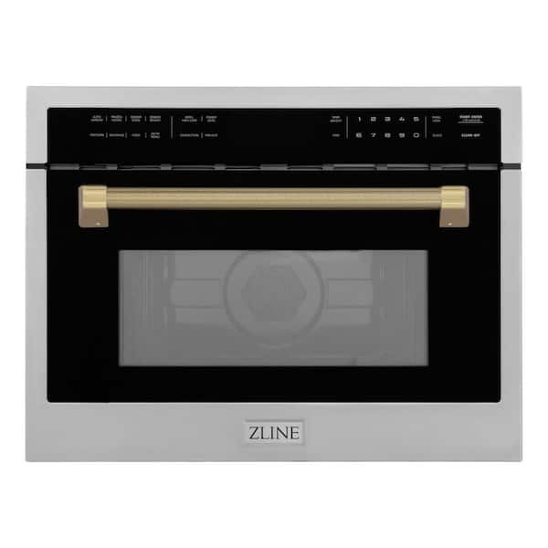 Autograph Edition 24 in. Built-in Convection Microwave Oven in Stainless Steel and Champagne Bronze Helix Handle