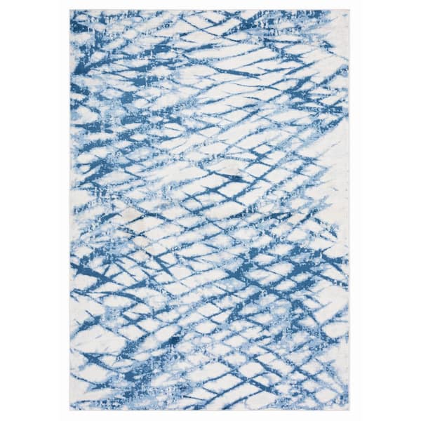 SAFAVIEH Jasper 5 ft. x 8 ft. Navy/Ivory Abstract Linear Area Rug