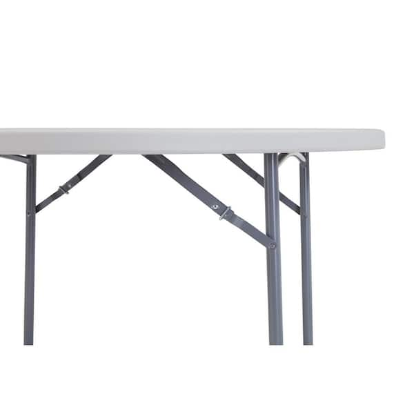 Hampden Furnishings Baldwin Collection 48 inch Plastic/Steel Round Folding Table, Grey