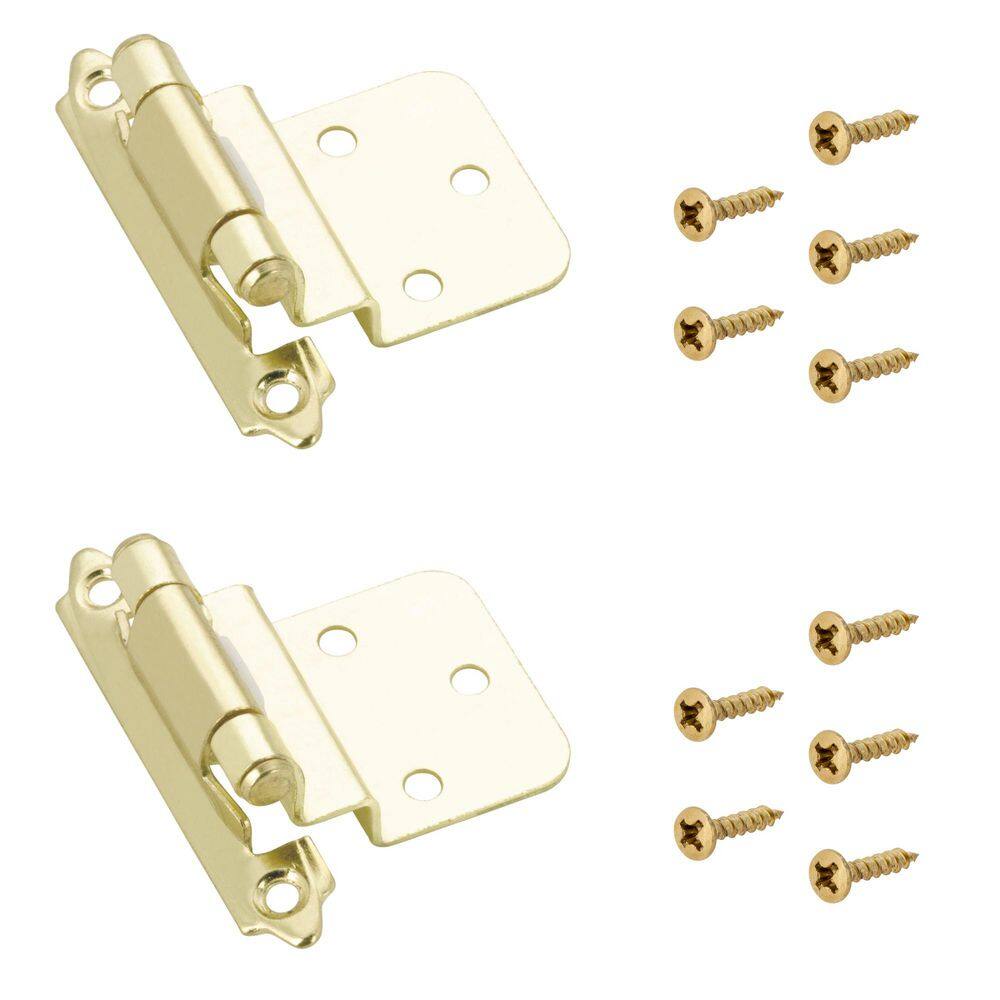 (2-Pack) Brass Semi-Concealed Self-Closing 3/8 in. Overlay for Face Frame Cabinet Hinge price history on PriceWatchPro