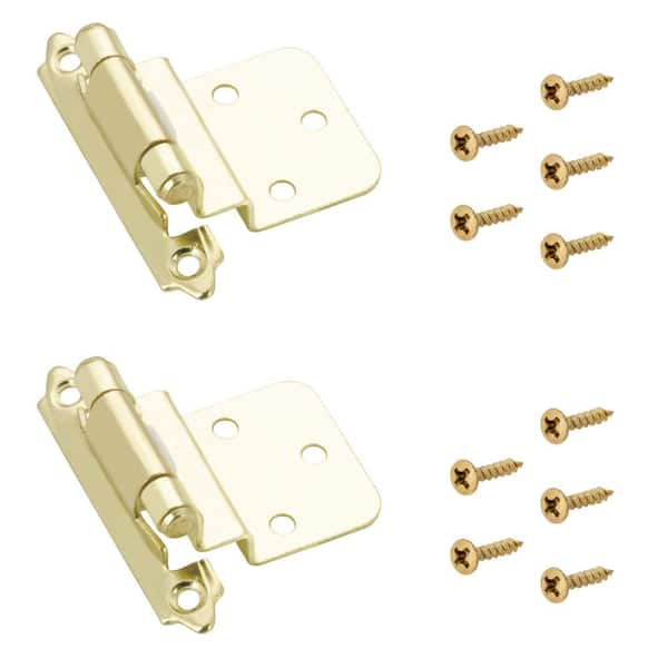 Richelieu Hardware (2-Pack) Brass Semi-Concealed Self-Closing 3/8 in. Overlay for Face Frame Cabinet Hinge