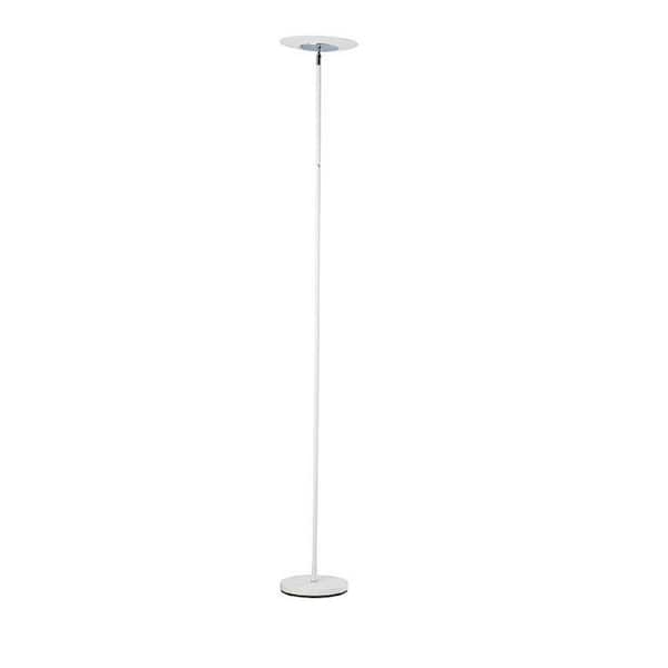 ORE International 72 in. Satin White Linea LED Adj Torchiere Floor Lamp