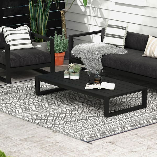 95.75 in. x 120 in. Reversible Outdoor Rug, Waterproof Plastic Straw Floor Mat, RV Camping Carpet with Carry Bag