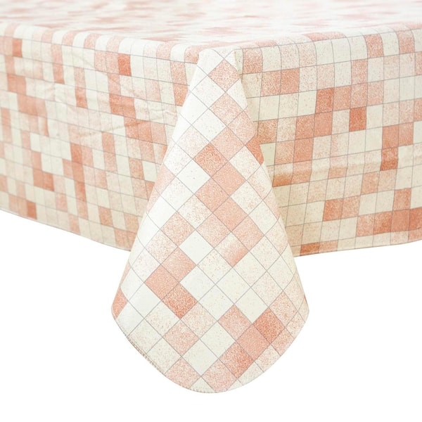 Spring Outdoor Tablecloth 60'' X 84'' Thickened Vinyl Tablecloths with Flannel Backing Plastic Table Cover
