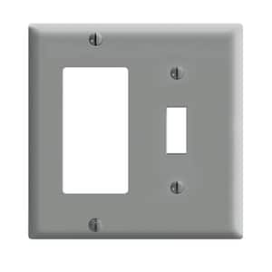 Gray 2-Gang 1-Toggle/1-Decorator/Rocker Wall Plate (1-Pack)