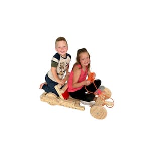 Woodmobiel Standard Set-Modular Construction Toy with 26 Wood Pieces, 4 Wheels Real Nuts and Bolts