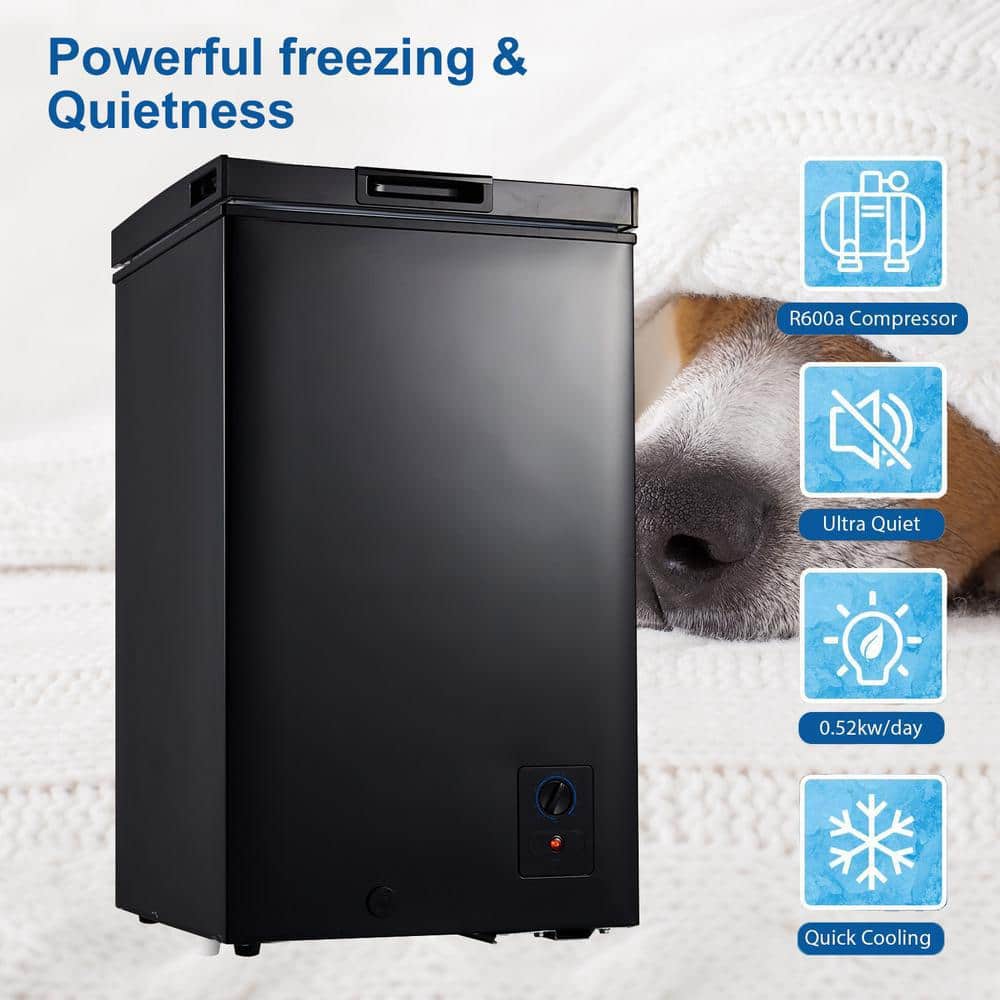 Kalamera 3.5 Cu. Ft. Black Energy Star Compact Deep Freezer