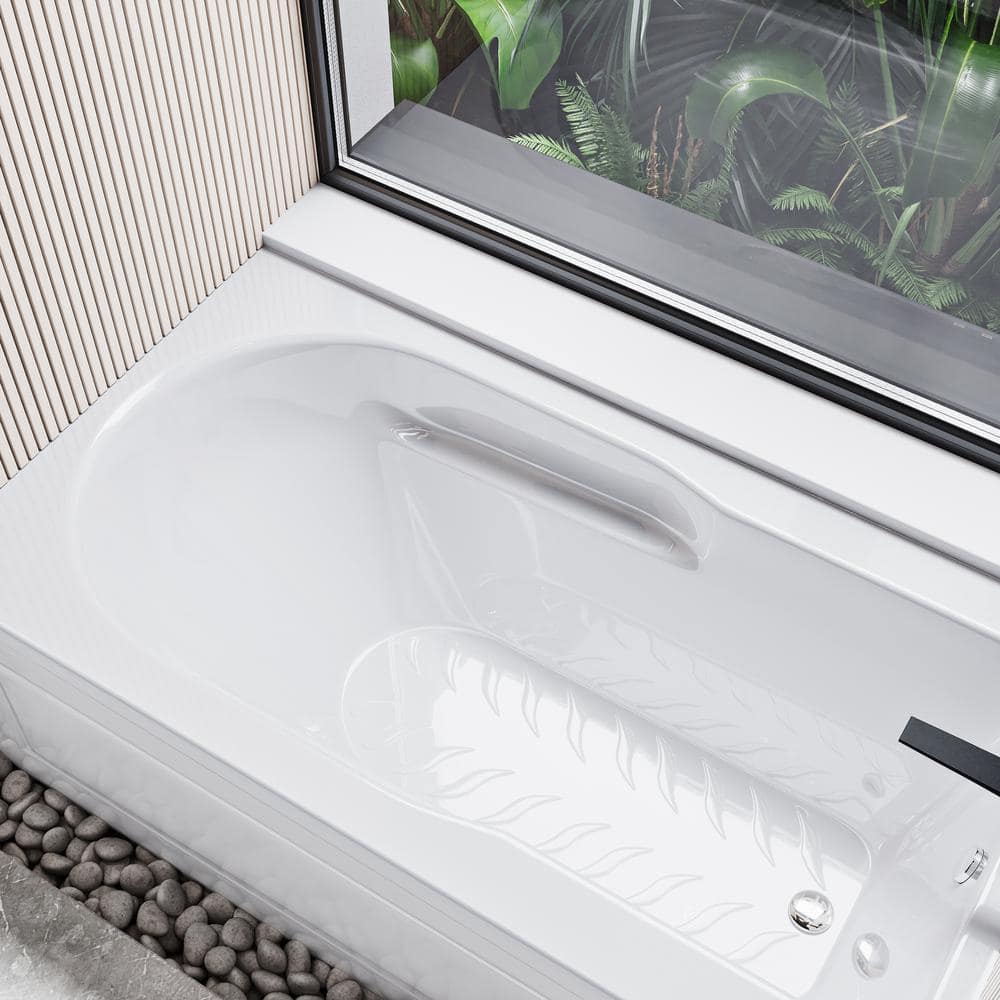 Concorde 60" Glossy White Acrylic Alcove Bathtub with Apron