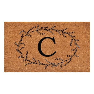 Rustic Leaf Vine Monogrammed Doormat, 36" x 72" (Letter C)