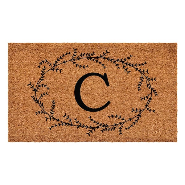 Calloway Mills Rustic Leaf Vine Monogrammed Doormat, 36" x 72" (Letter C)