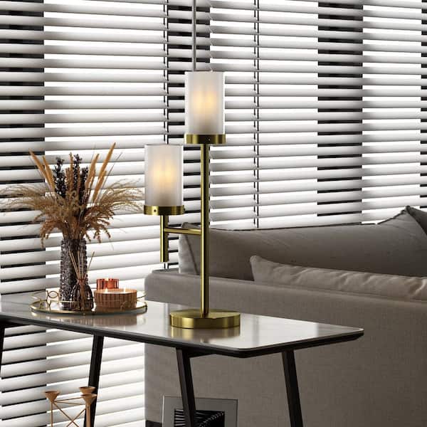 Concord 25.3 in. Gold Modern Dimmable Metal Bedroom Living Room Bedside Desk Table Lamps